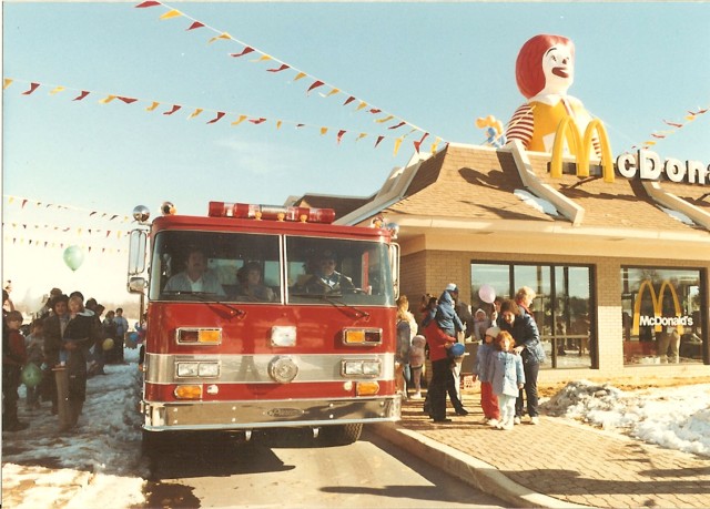 Taking Engine 24 thru the Drive Thru when the McDonalds held their Grand Opening